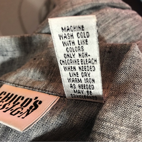 Chico’s Design Medium/US 8 100% Linen GrayJacket Top Pockets - Picture 8 of 8